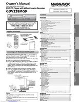 Magnavox GDV228MG9 DVD/VCR Combo Player Operating Manual