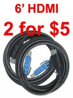 Anderic Generics 2 pack 6 foot 1.4 3D capable HDMI Cable