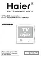 Haier TDC1354ADOM Operating Manuals
