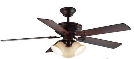 Hampton Bay Campbell 52 In. LED Indoor Mediterranean Bronze Ceiling Fan