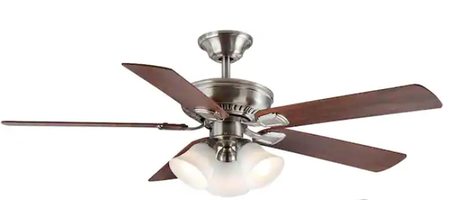 Hampton Bay Campbell 52 in LED Indoor Brushed Nickel Ceiling Fan