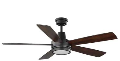 Hampton Bay Fanelee 54 in. White Color Changing Integrated LED Bronze Smart Hubspace Ceiling Fan