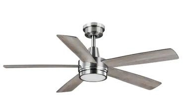 Hampton Bay Fanelee 54 in White Color Changing Integrated LED Brushed Nickel Smart Hubspace Ceiling Fan