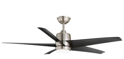 Hampton Bay Mena 54 in LED Indoor Outdoor Brushed Nickel Ceiling Fan