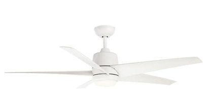 Hampton Bay Mena 54 in LED Indoor Outdoor Matte White Ceiling Fan