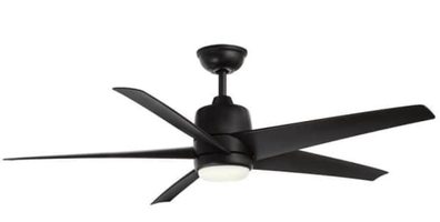Hampton Bay Mena 54 in Indoor Outdoor Matte Black Ceiling Fan