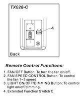 Hampton Bay TX028-C Ceiling Fan Remote Control