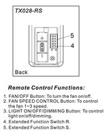 Hampton Bay TX028-RS Ceiling Fan Remote Control