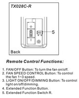 Hampton Bay TX028C-R Ceiling Fan Remote Control