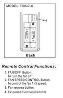 Hampton Bay TX047-S Ceiling Fan Remote Control