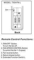 Hampton Bay TX047N-L Ceiling Fan Remote Control