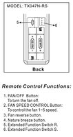 Hampton Bay TX047N-RS Ceiling Fan Remote Control