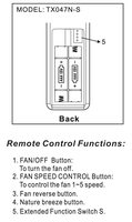 Hampton Bay TX047N-S Ceiling Fan Remote Control