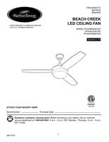 Harbor Breeze TG44MBK3D1RC BEACH CREEK LED CEILING FAN Ceiling Fan Operating Manual