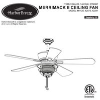 Harbor Breeze 42241 Merrimack II 52in White Ceiling Fan