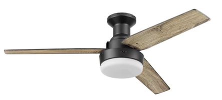 Harbor Breeze 42481 Mac II 52-in Matte Black Indoor Flush Mount Ceiling Fan