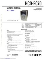 Sony HCDEC70 Audio System Service Manual