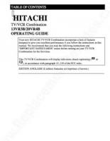 Hitachi 13VR3B 20VR4B TV/VCR Combo Operating Manual