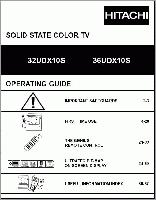 Hitachi 32UDX10S 36UDX10S TV Operating Manual