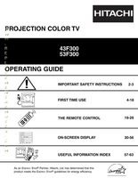 Hitachi 43F300 53F300 TV Operating Manual