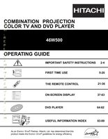 Hitachi 46W500 TV Operating Manual
