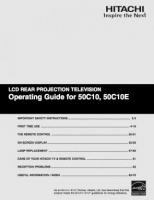 Hitachi 50C10 50C10E TV Operating Manual