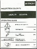 Hitachi 50UX57B 60UX57B TV Operating Manual