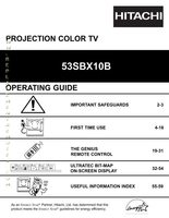 Hitachi 53SBX10 53SBX10B TV Operating Manual
