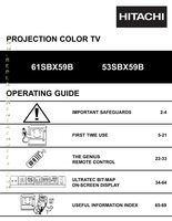 HITACHI 61SBX59BOM TV Operating Manuals HITACHI 61SBX59BOM TV Operating Manuals