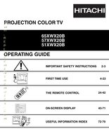 Hitachi 51XWX20B 57XWX20B 65XWX20B TV Operating Manual