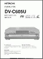 HITACHI DVC605UOM DVD Player Operating Manuals HITACHI DVC605UOM DVD Player Operating Manuals