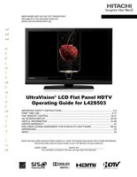 Hitachi L42S503 TV Operating Manual