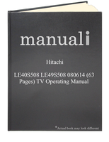 Hitachi LE40S508 LE49S508 080614 (63 pages) TV Operating Manual