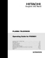 Hitachi P50S601 TV Operating Manual