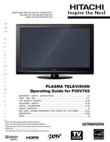 Hitachi P50V702 TV Operating Manual