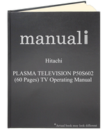 Hitachi PLASMA TELEVISION P50S602 (60 pages) TV Operating Manual