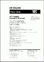 Hitachi VTFX665A Consumer Electronics Operating Manual