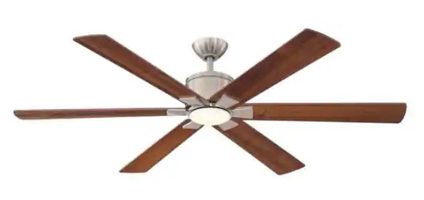 Home Decorators Collection Renwick 60 INCH LED Indoor Brushed Nickel Ceiling Fan