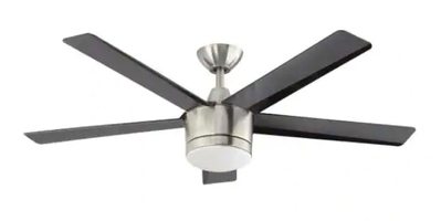 Home Decorators Collection Merwry 48 INCH Indoor LED Brushed Nickel Ceiling Fan
