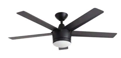 Home Decorators Collection Merwry 48 INCH Indoor LED Matte Black Ceiling Fan