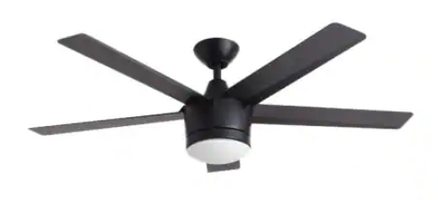 Home Decorators Collection Merwry 52 INCH LED Indoor Matte Black Ceiling Fan