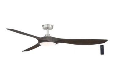 Home Decorators Collection Marlon 66 in. Integrated LED Indoor Brushed Nickel Ceiling Fan