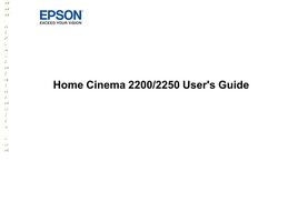Epson Home Cinema 2200 and 2250 Projector Operating Manual