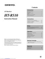 Onkyo HTR510 Audio/Video Receiver Operating Manual