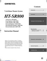 Onkyo HTR550 Audio/Video Receiver Operating Manual