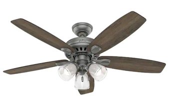 Hunter Highbury II 52 in LED Indoor Matte Silver Ceiling Fan