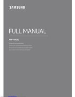 Samsung HWN400 Sound Bar System Operating Manual