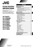 JVC AV14FMG6B AV21BMG6 AV21CG16 TV Operating Manual