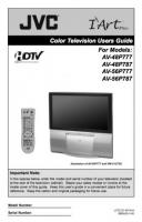 JVC AV48P777 AV48P787 AV56P777 TV Operating Manual