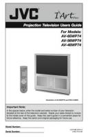JVC AV48WP74 AV56WP74 AV65WP74 DVD/VCR Combo Player Operating Manual